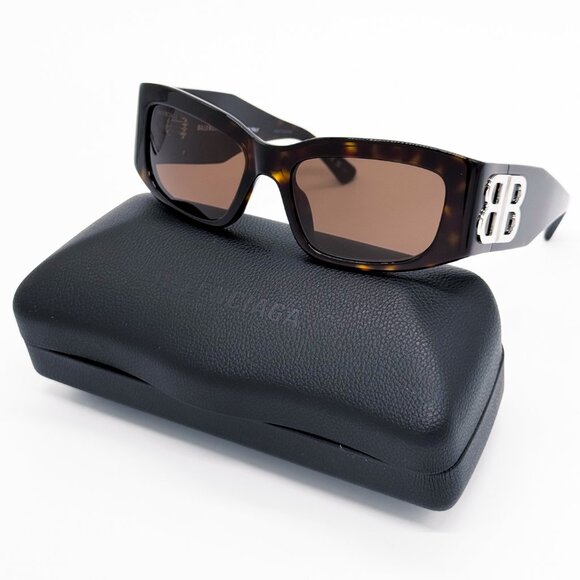 NEW BALENCIAGA BB0360S 002 SUNGLASSES UNISEX TORTOISE RECTANGULAR BALENCIAGA - Picture 2 of 14